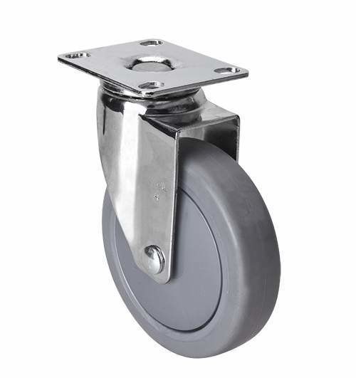 TPE Caster 4 70kg Plate Swivel 3714-57 for Edl Chrome TPE Wheel 2.5mm Thickness