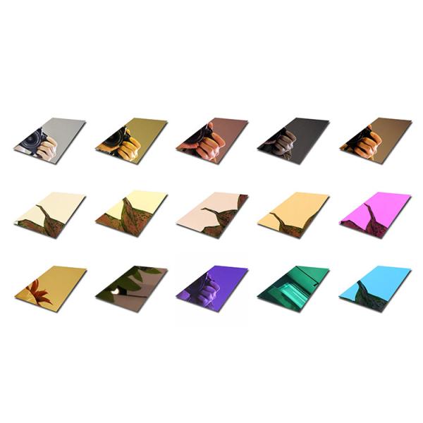 Декоративные строительные материалы AISI 304 Двухцветный зеленый зеркальный листок из нержавеющей стали