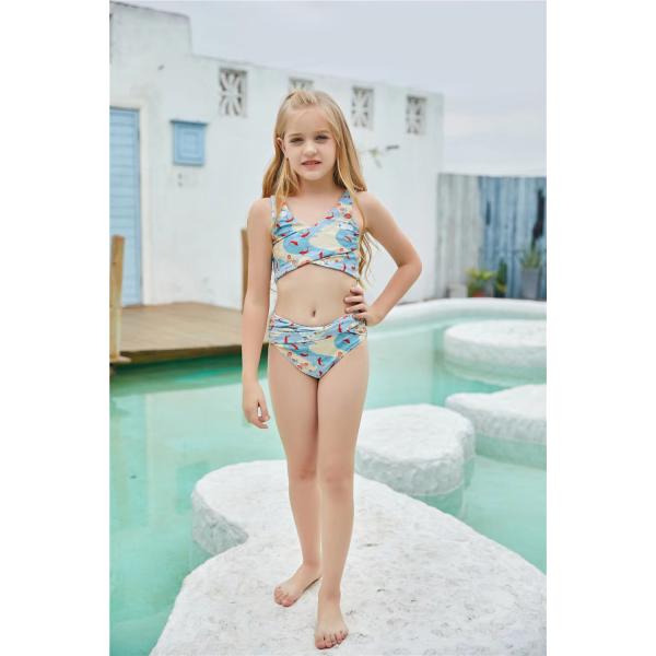 Рыбы цифров печатая костюмы детей плавая разделили милое бикини купальника девушки