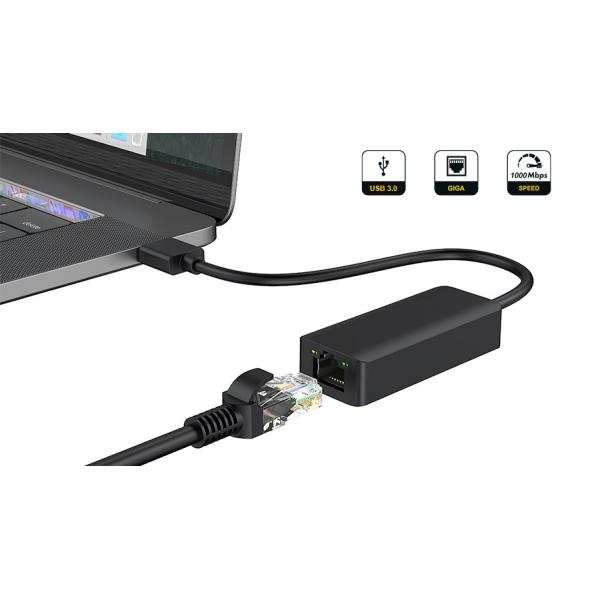 USB3.0 Gigabit Ethernet Adapter At Compact Size New Plastic ABS White Color