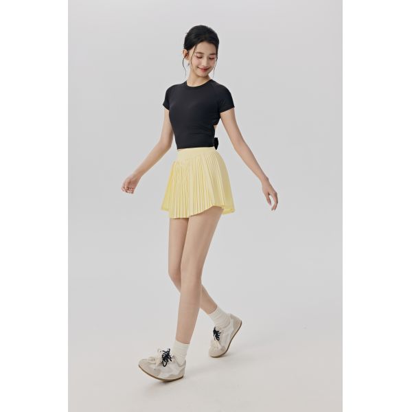 Lightweight Lavender Pleated Active Skort with Built-in Shorts for Tennis and Running