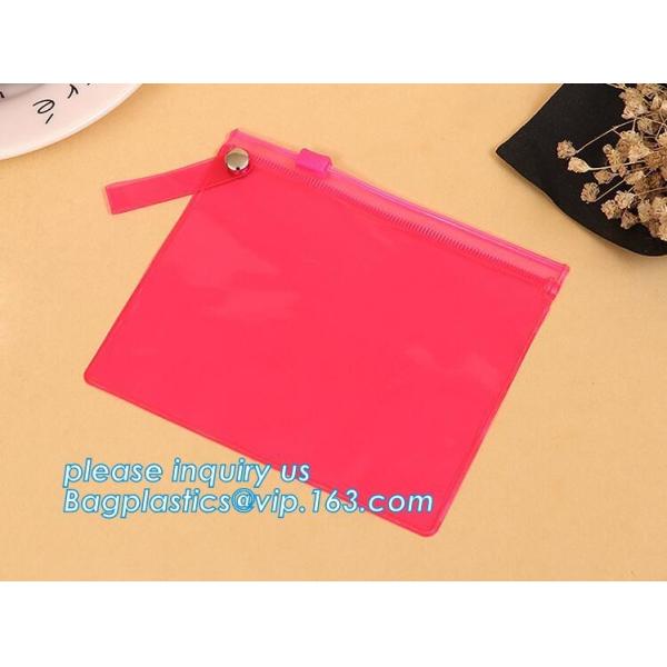 have fashion sense bag,classic cosmetic bag,space utilization,Pvc Document Clear Plastic Snap Button File Bag bagease