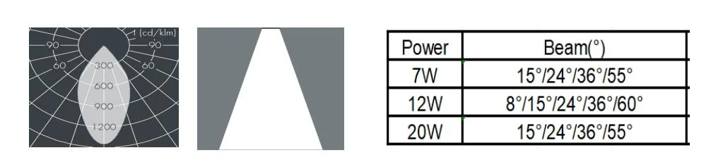 Casilla de aluminio de acabado cuadrado 12W/2X12W/3X12W/4X12W Bajo iluminación interior LED Bajo iluminación del techo