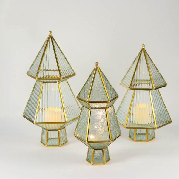 Christmas tree glass artifact garden cover candlestick ornaments desktop storage box pagoda tower logo shape