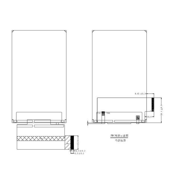 дюйм TFT LCD 480x800 IPS 4,3 показывает штыри интерфейса 45 Mipi с сопротивляющейся сенсорной панелью