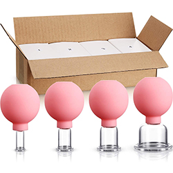Simple and Portable Glass Rubber Cupping Set for Body Cup Vacuum Suction Massage Tool