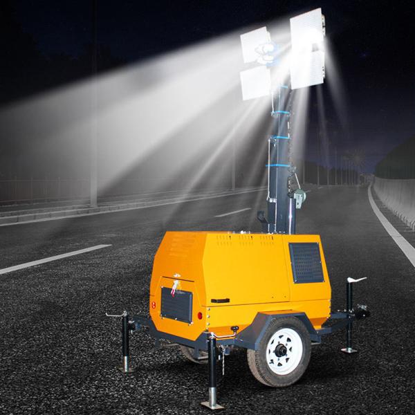 Construction Light Towers Luminous Flux 300000 LM LED Diesel Light Tower Trailer Mounted Light Towers