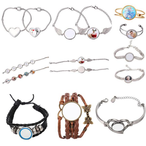Valentine's Gift Jewelry Leather Cuff Bracelet Handmade Jewelry Men and Women Sublimation Leather Bracelet