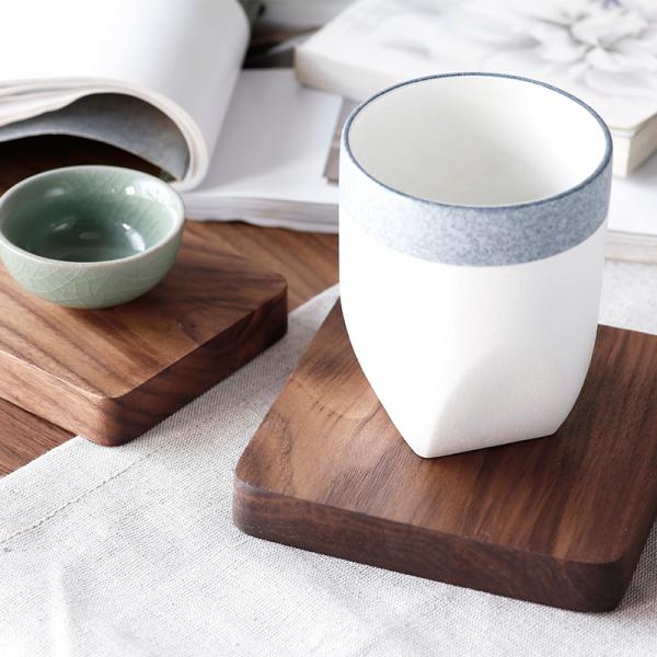 Custom Logo Acceptable Walnut Cherry Wood Coaster for Eco-Friendly Minimalist Design Style