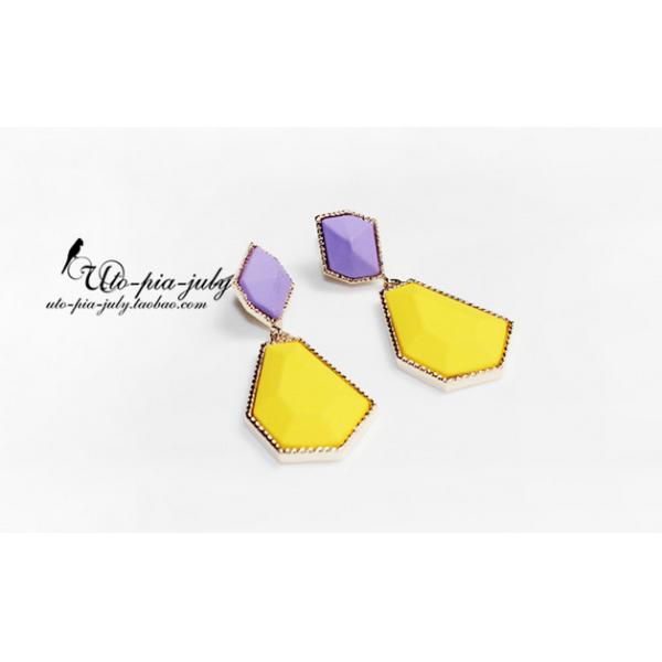 Sweet candy colored acrylic earrings wild geometric squares