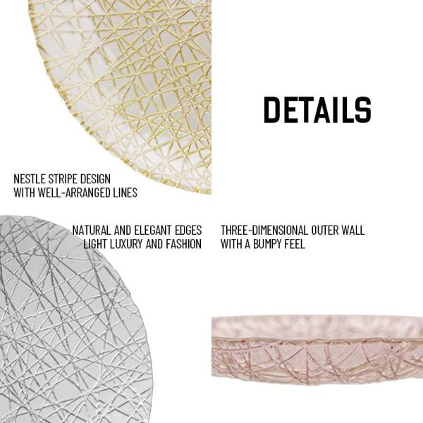 Wholesale Custom Gold Glass Charger Plates|FDA Approved Eco-Friendly|Bulk Orders for Hotels&Restaurants