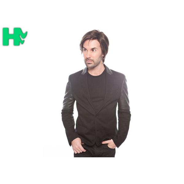 Hot Wire Fiber Synthetic Men Short Hair Wig With Side Bang For Young Men