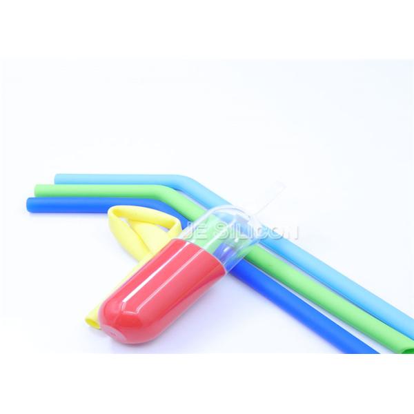 BPA Free Reusable Silicone Drinking Straws , Silicone Bendy Straws No Metal Aftertaste