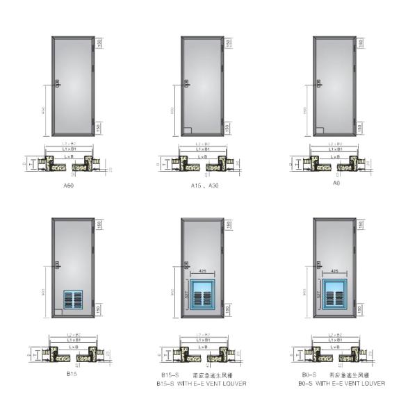 Single Leaf Fireproof Door Marine Boat Fittings CB-3234