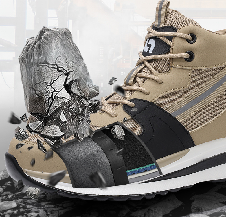 New Breathable Lightweight Work Shoes Puncture-Resistant Anti-Smash Steel Toe Safety Shoes for Men Protective Summer Cross-Border