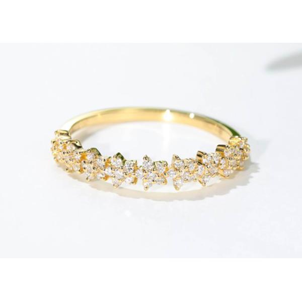 кольцо с бриллиантом звезды золота 0.54ct, обручальное кольцо золота 18k 1.3mm для девушки женщин