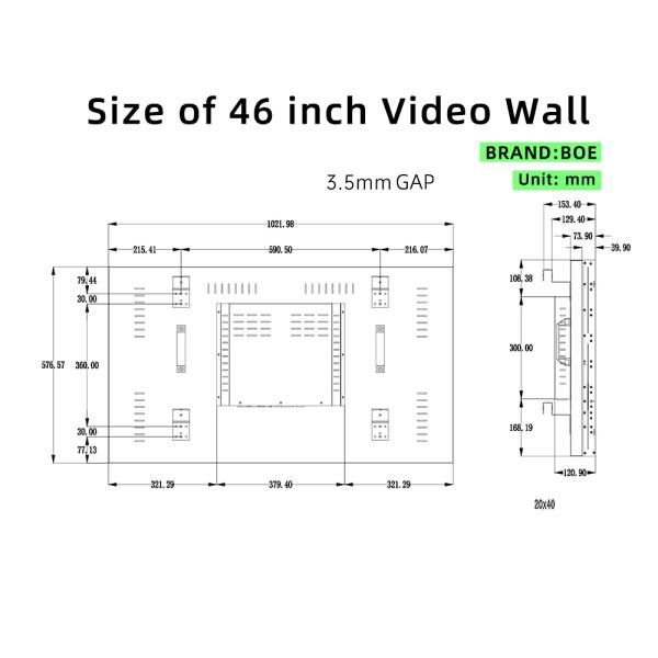 46 Inch BOE SCREEN BRAND 3.5mm Gap Multi Screen Videowall Photo Led Screen Video Wall Self-Service Business Rental Video Wall