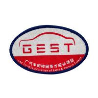 Team Name Woven Badges Hook e Laço Backing Embroidered Empresa Logo Patches