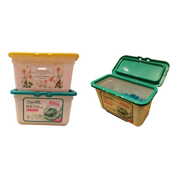 контейнеры капсулы порошка прачечной коробки прачечной ЛЮБИМЦА PP емкости 600g