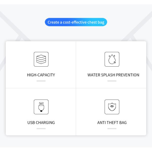 OEM ODM Легкий водонепроницаемый кроссбоди мужской рюкзак с USB-портом