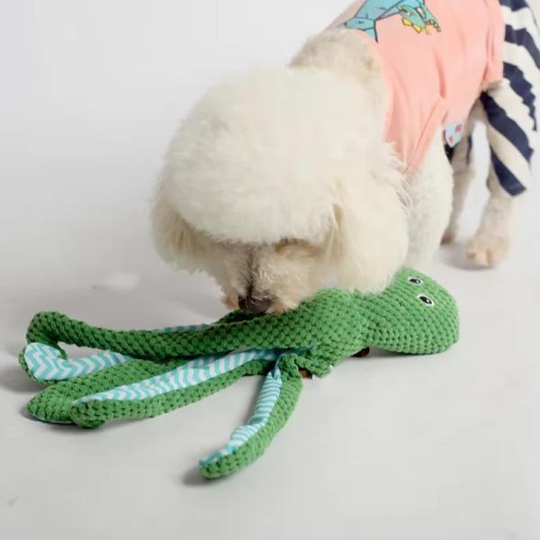 16 Inch Squeaky Octopus Dog Toy Red / Blue / Green Stuffed Octopus Dog Toy