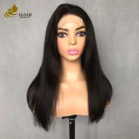 22inch Natural Black Straight Human Hair 4*4 Front Lace Wig