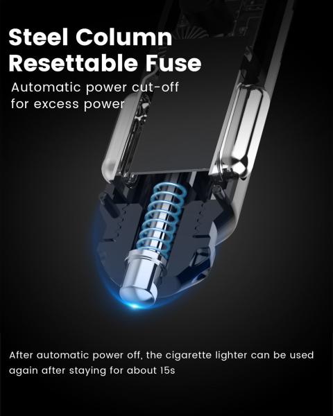 YANTU B39 Portable Wired Charger Mini Car Charger Phone Charger 3 Socket 2 USB Cigarette Lighter for Car