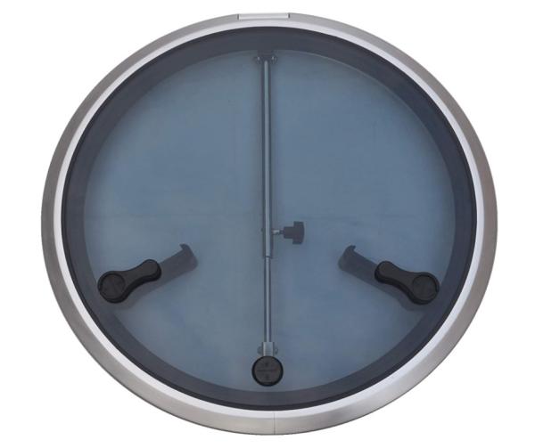 D24.6 Anodized Aluminum Round Boat Hatch With 6mm Tempered Glass