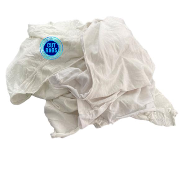 IMPA 232906 Industrial White Cotton Wiper Rags in T-Shirt White Color Cotton Rags Cotton Cleaning Rags