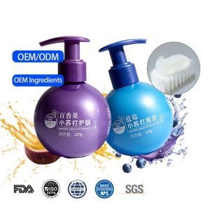 Teeth Whitening Private Label Toothpaste Vegan Herbal Anti Gingivitis Anti Plaque Passion Fruit Blueberries Shelf Life 3 Years