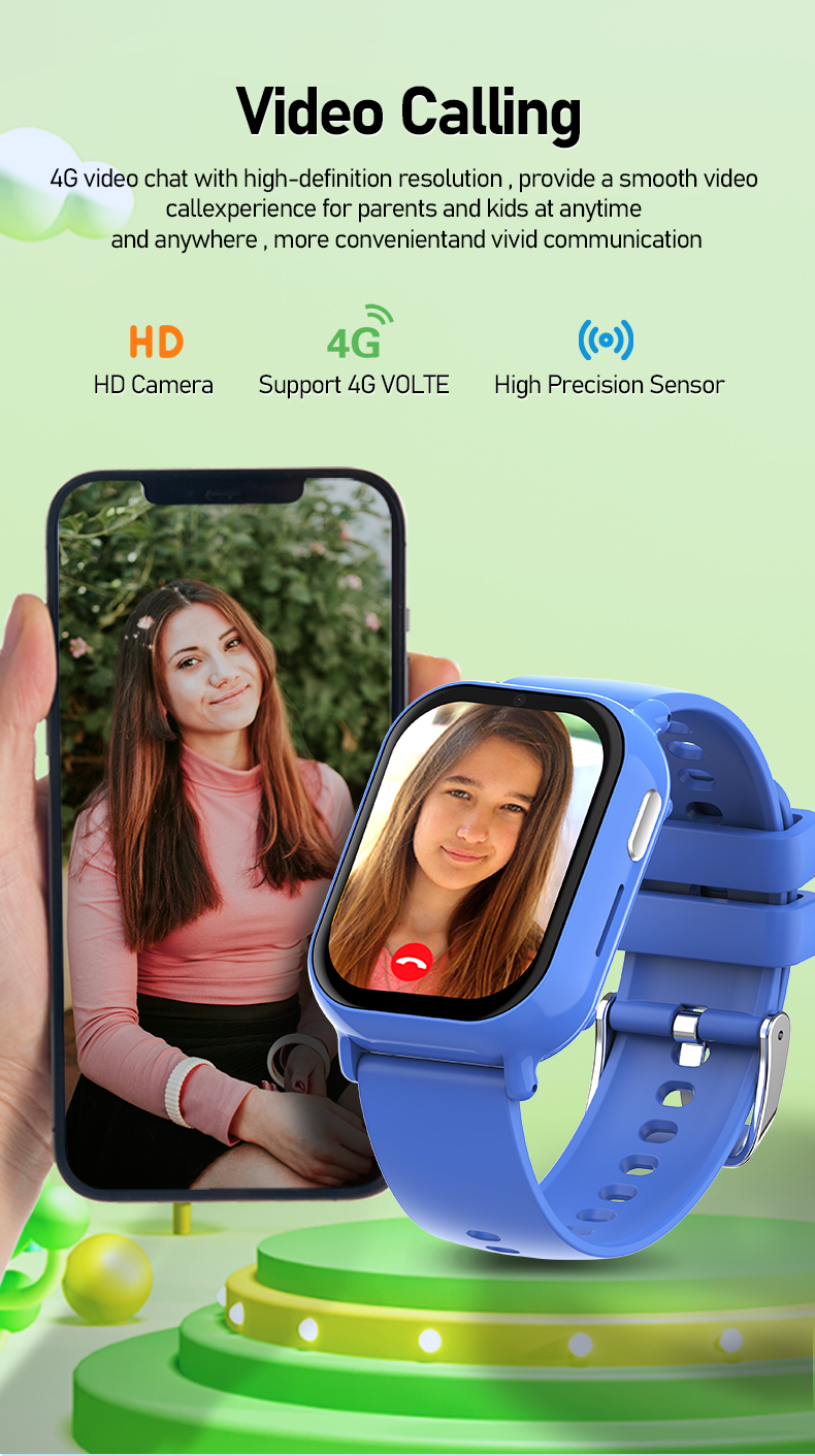 Eraysun Children's Smart Watch SOS WIFI HD Screen Video Call 1.52 Inch GPS Tracker Location 4g Kids Smart Watch Health Monitor
