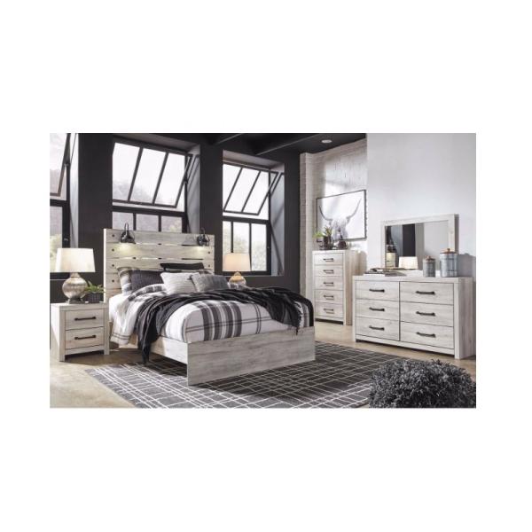 Wood Master Bedroom Furniture Upholstered Platform Bed