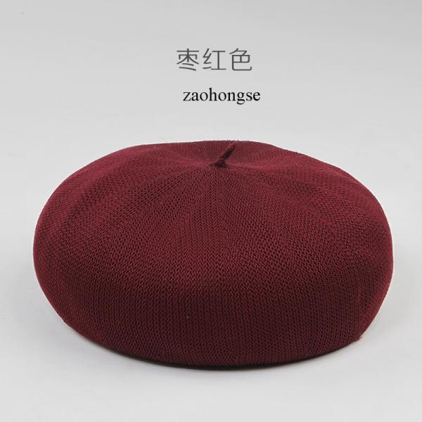 L18001 New design hot sale summer Knitted beret hats for ladies ,Fashion Summer beret caps for girls OEM and ODM cap
