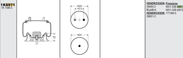 Meritor Natural Rubber Air Spring W01-358-8971 Air Suspension Spring Parts For OEM Piston Aluminum W01-358-8972