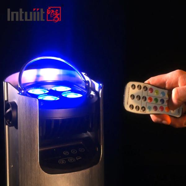 IP54 Remote Control Wedding Stage Battery Led Uplight Rgb Wireless Dj Light Bar Dmx512 4x12W Led Spotlights