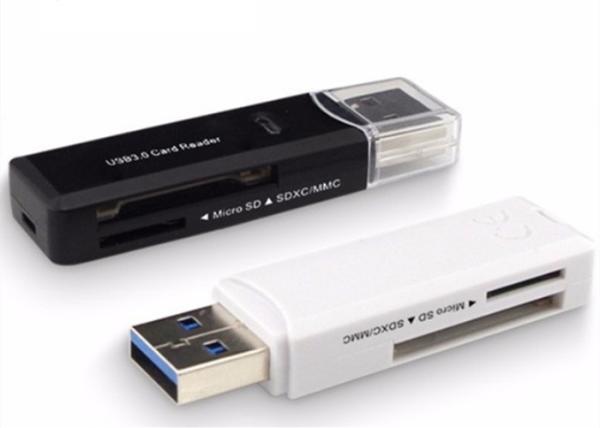 High Speed USB 3.0 Portable Card Reader White / Black For SD Card / Micro SDHC