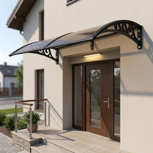 Wall mounted Polycarbonate Door Canopy Offering Weather Resistance Range From Minus 40 Celsius to 120 Celsius Suitable for Door