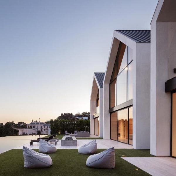 Casas de armação de aço luxuosas pré-fabricadas da casa de campo com isolação do painel de sanduíche do plutônio