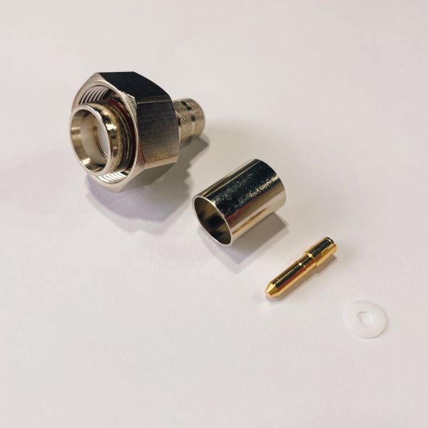 50 Ohm 4.3-10 Din Connector Crimp Plug Male Connector Small For LMR400 Cable
