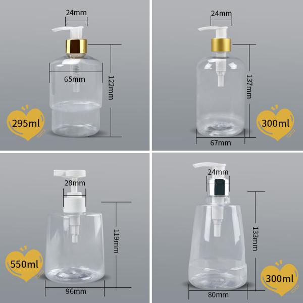 Custom Clear PET 250ml 300ml 350ml 500ml Plastic Hair Body Care Hand Soap Foaming Shampoo Lotion Pump Bottle for Cosmetic