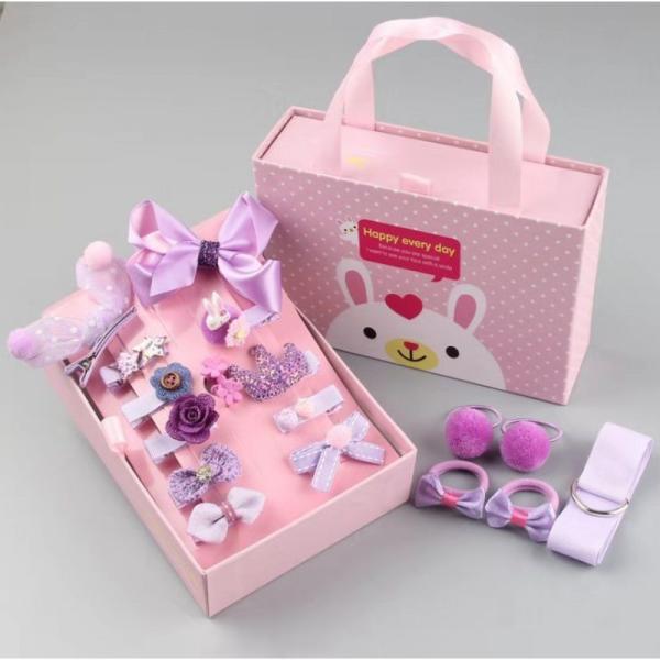 Japan Korea new kids baby girls hair accessories 18 sets gift box cute little princess baby hairpin baby hairban