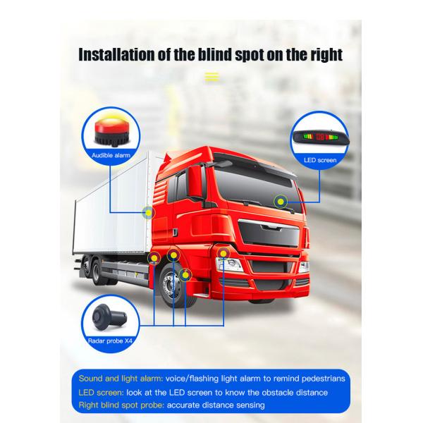 Truck Reverse Radar System with 4 Probes, Obstacle Detection & Parking Sensors