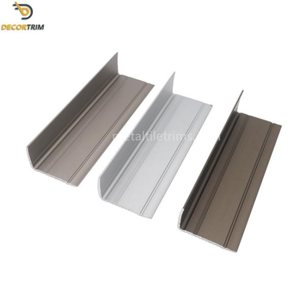 L Shape Stair Nosing Tile Trim Matt Champagne Color For Decoration