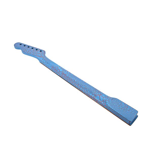 Maple Fender Tele Neck Replacement 22 Frets Rosewood Fretboard Blue Burst Crack White Dot