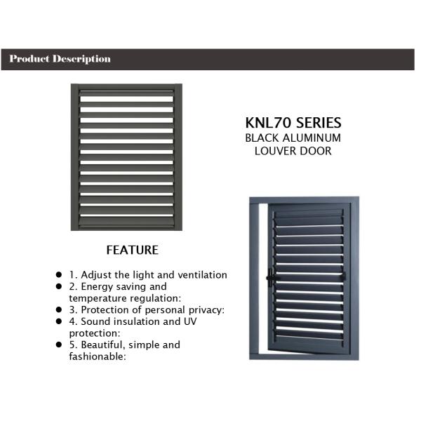 Soundproof Fiberglass Louvered Doors , Grey Aluminium Door With Louvers