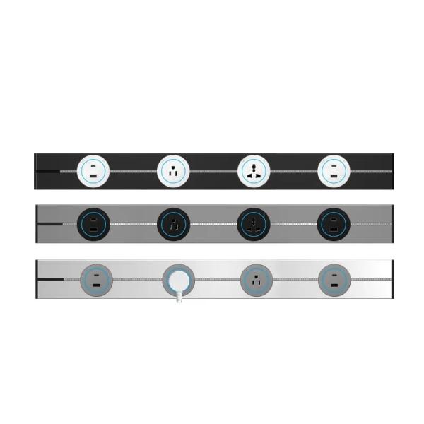 10A Power Rated Plastic track plug socket Set Package With 3 Outlets
