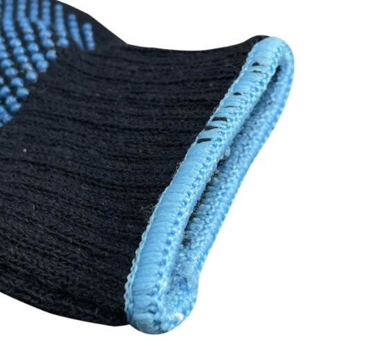 Blue Cotton Liner Gloves Double Side PVC Dot Knit Gloves Size 9 Size 10