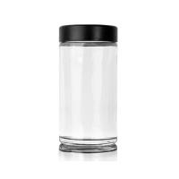 Frascos de vidro para concentrado resistente a crianças Frascos de vidro de 18 onças Tampa preta Frasco de vidro boca larga