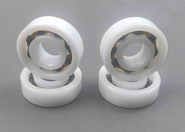 White CE695ZR 5x13x4mm High Temp Ceramic Bearings Nylon Cage With Silicon Nitride Balls