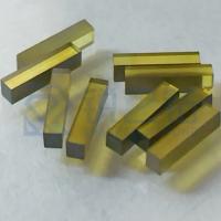 SCD11 plaque de diamant HPHT jaune 4x0,6x0,6 mm avec quatre angles complets de 90 degrés